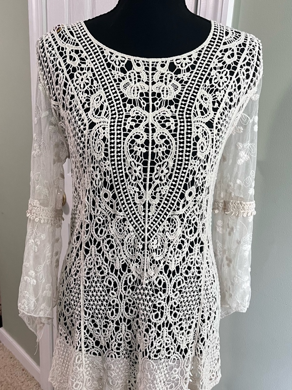 Est. 1946 women's top tunic crochet cream - Picture 2 of 4